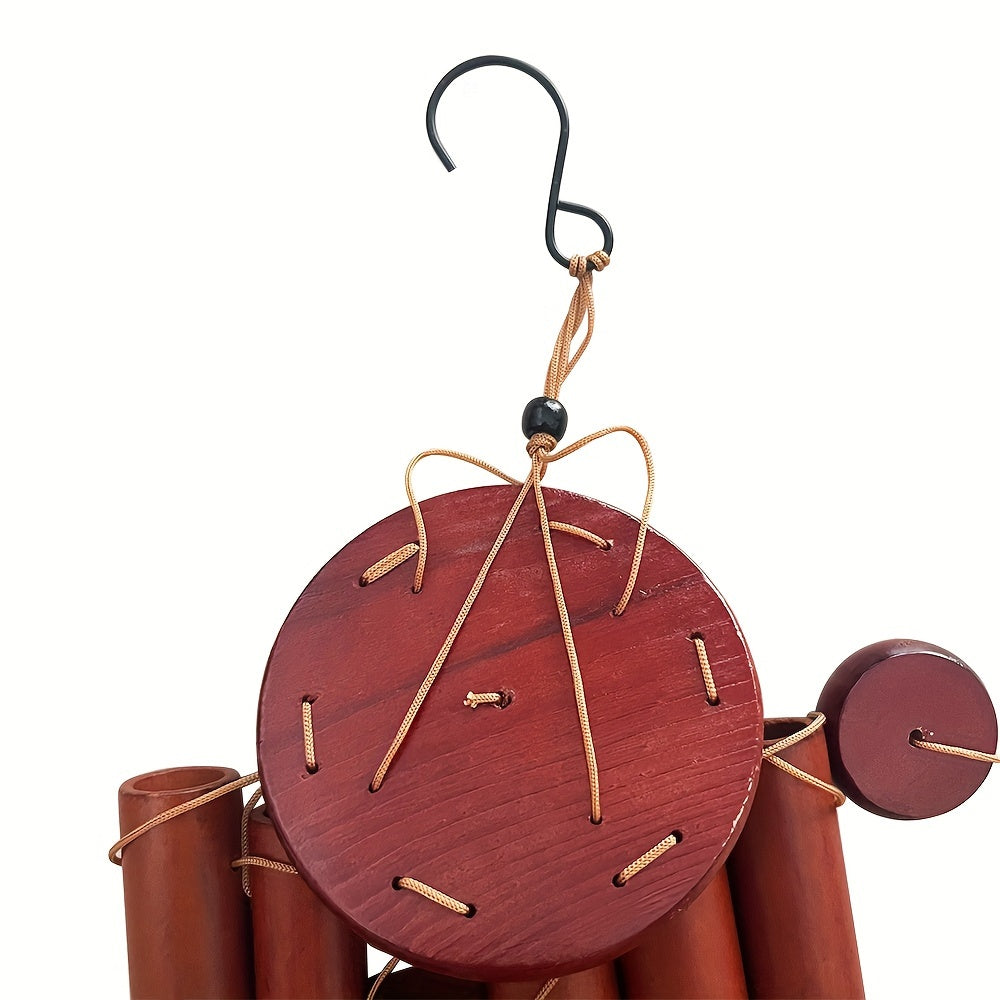 Carillon apaisant en bambou, idéal pour créer une atmosphère calme à l'intérieur ou dehors.
