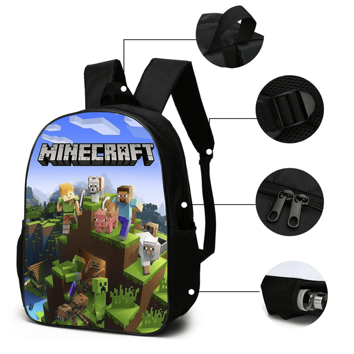Sac à dos enfant Minecraft, robuste et stylé pour la rentrée scolaire. Cartable jeu vidéo pour l'aventure.