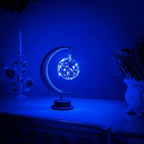 Lampe de table LED LunaSphere, design unique lune 3D, éclairage d'ambiance pour décoration moderne.