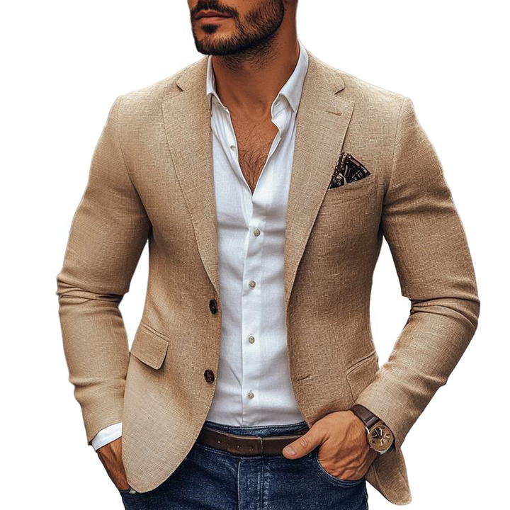 Blazer homme décontracté 2 boutons, élégant & confortable pour bureau, printemps, automne.