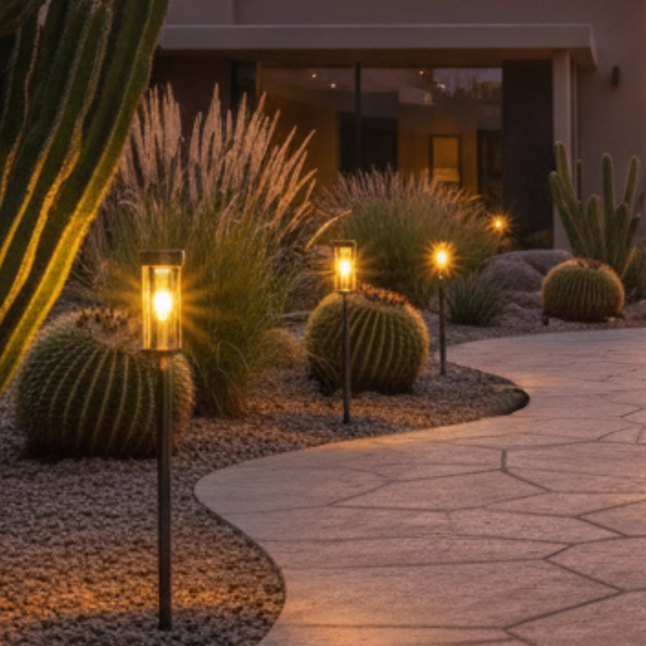 Lumière de piquet LED solaire, illumine élégamment le chemin et l'ambiance du jardin la nuit.