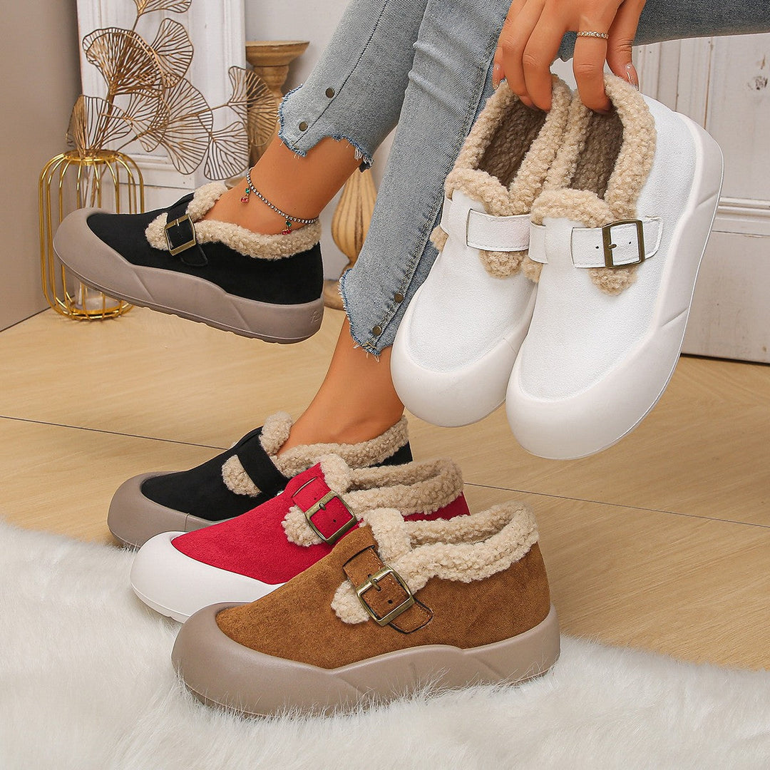 Élégants sabots d'hiver pour femmes, chaussures chaudes et mode urbaine. Confort et protection garantis.