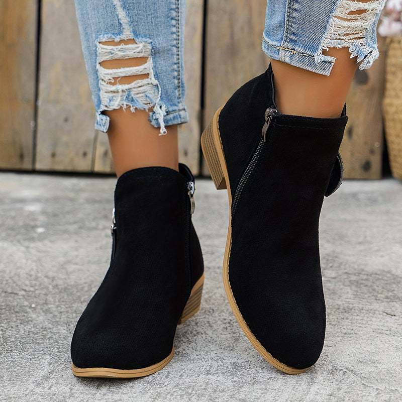 Bottines femme noires polyvalentes, parfaites pour l'automne, avec soutien plantaire.