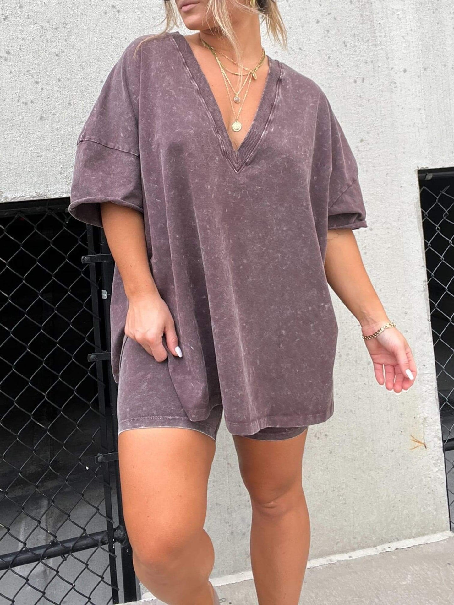 Dam Oversized T-shirt & Shorts Set - Sommarset