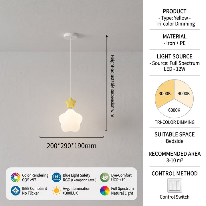 Lampe de plafond LED enfant en forme de nuage et étoiles, éclairage doux et décoratif.