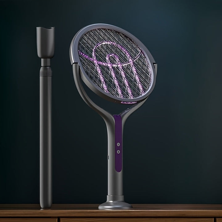 Manche télescopique pour ce zapper à insectes électrique rechargeable. Atteignez les moustiques facilement. Pliable.