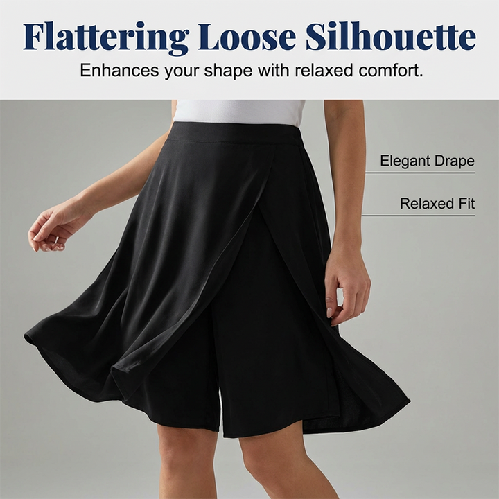 Jupe short femme léger et asymétrique, parfait pour un confort estival au quotidien.