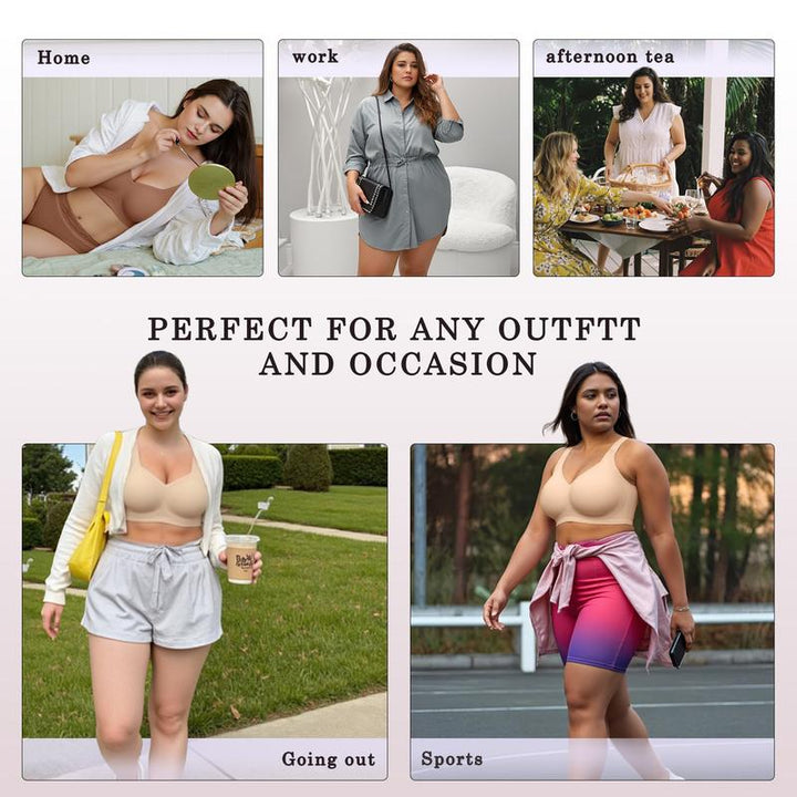 Soutien-gorge femmes avec coussinets amovibles, sans armature. Confort et maintien naturel pour usage quotidien.