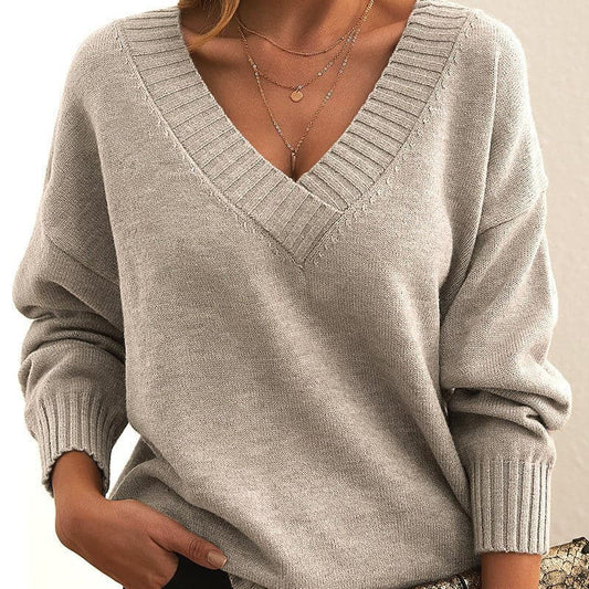 Elegant stickad cashmere-tröja för kvinnor