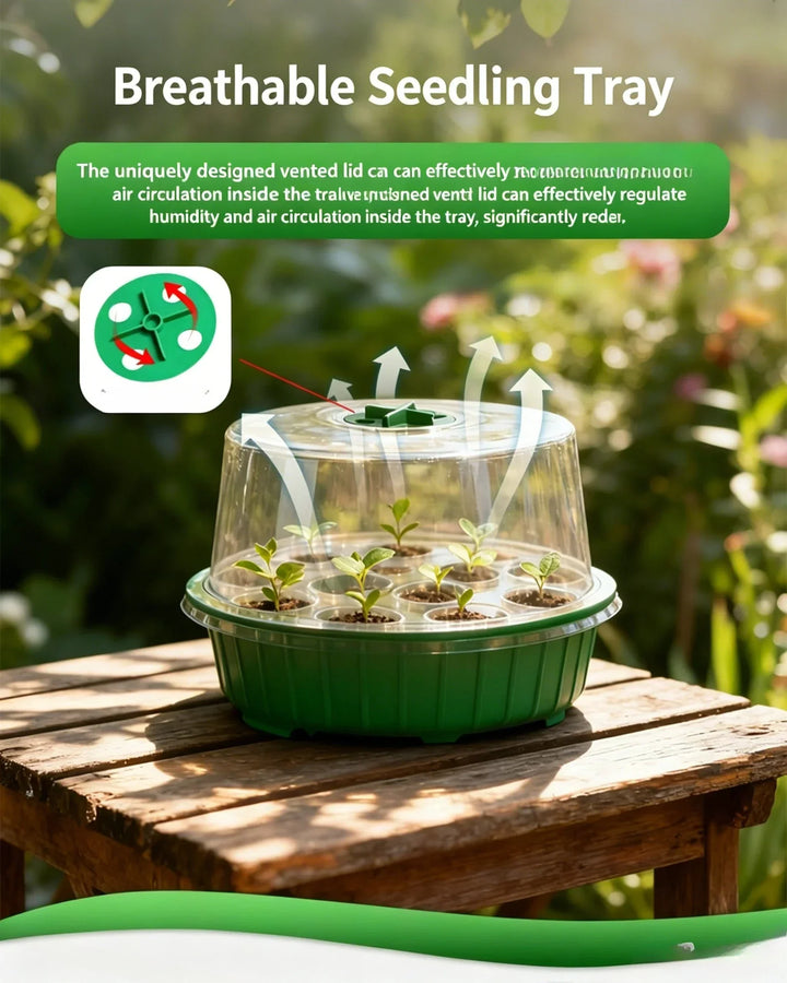 Accessoire de culture intérieure: plateau de germination 13-trous avec couvercle pour semis sans effort.
