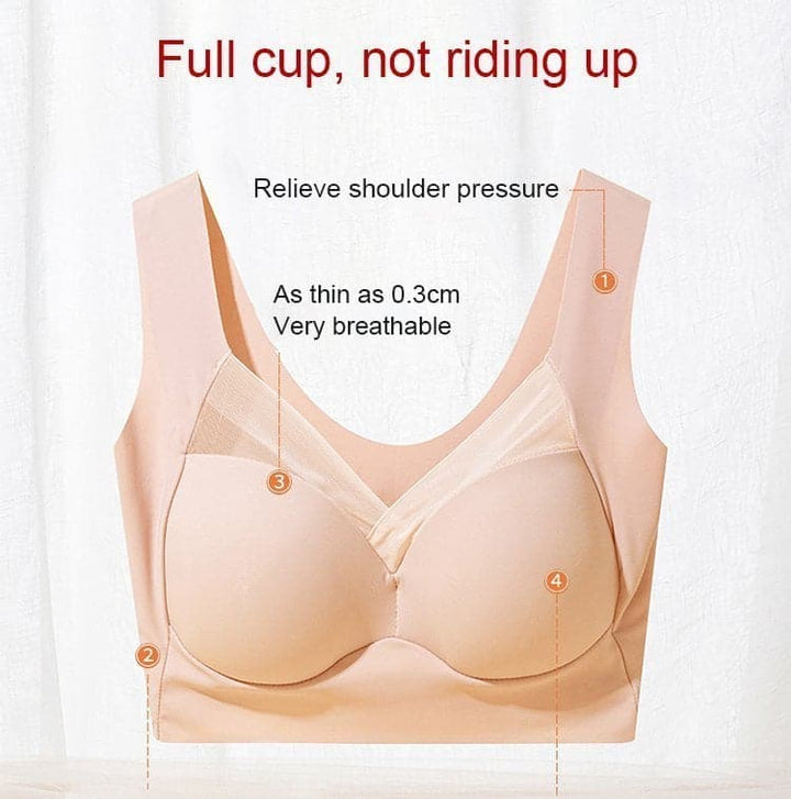 Lingerie femme invisible, push-up sculptant sans fil, respirante.