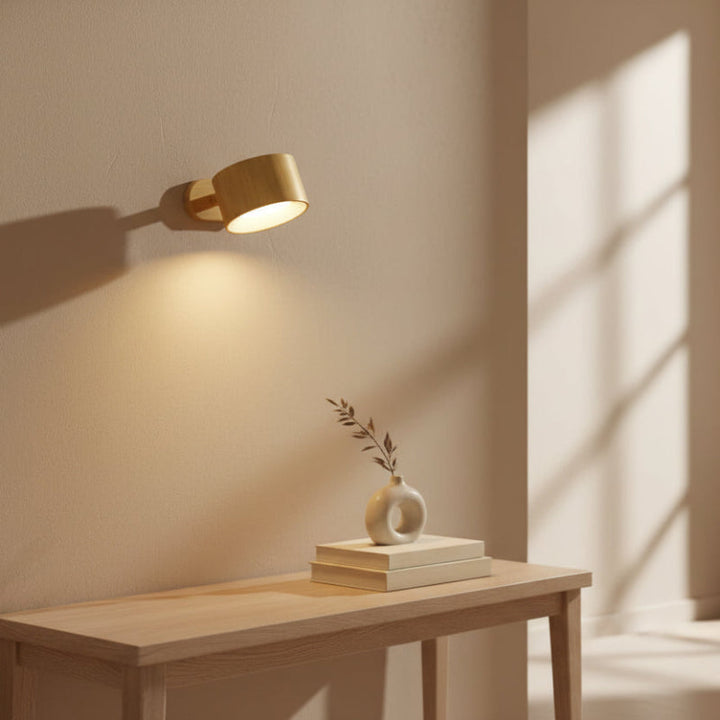 Éclairage mural LED 360° sans fil USB, luminosité réglable. Idéal pour salon, chambre, ambiance moderne.