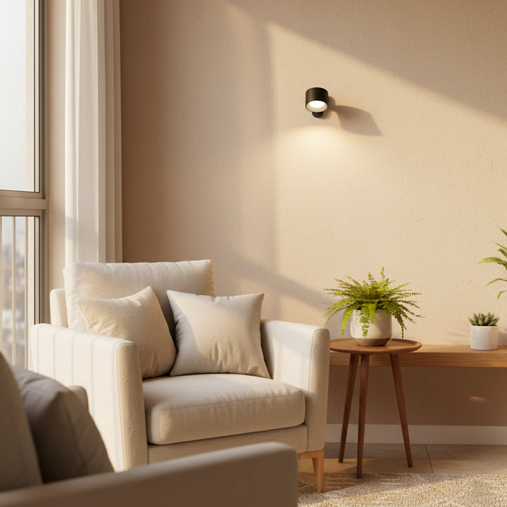 Applique murale sans fil LED avec support, 3 niveaux de lumière. Parfait pour lecture ou ambiance chaleureuse.