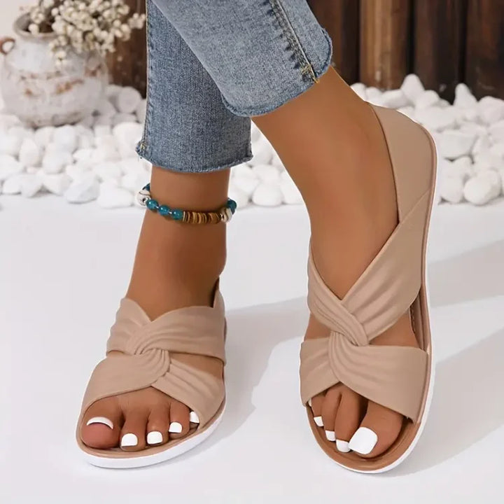 Chaussures d'été pour femmes, modèle chic avec nœuds élégants et confortables.