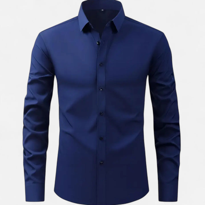 Chemise homme à manches longues, extensible. Confort optimal, style chic et mode masculine intemporelle.