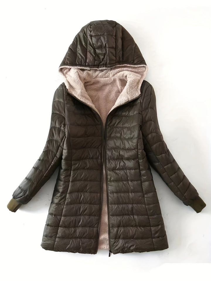 Manteau femme élégant et polyvalent, long, imperméable et chaud, avec une coupe droite confortable pour l'hiver.
