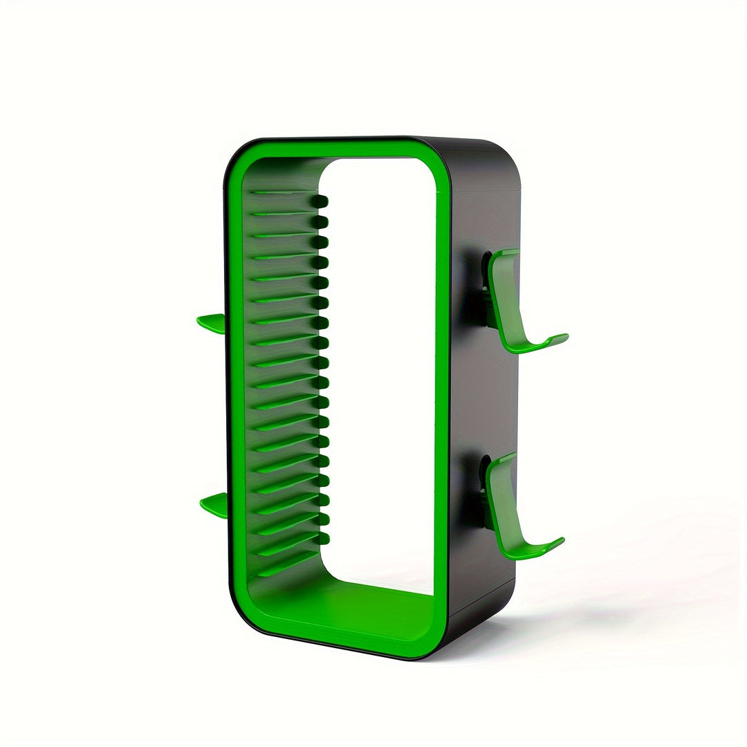 Optimisez votre setup gaming avec ce support en plastique pour 10 jeux et 2 contrôleurs PS5, PS4, Switch, Xbox.