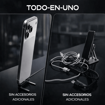 Cable de Carga Rápida USB-C 2-en-1 con Soporte Integrado para Móvil y Tablet