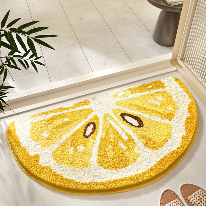 Décoration maison: tapis de bain doux, motifs fruits tropicaux, hygiénique et absorbant.