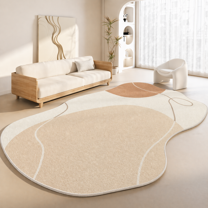Tapis de salon Novara, texture moelleuse, design japonais minimaliste, antidérapant.