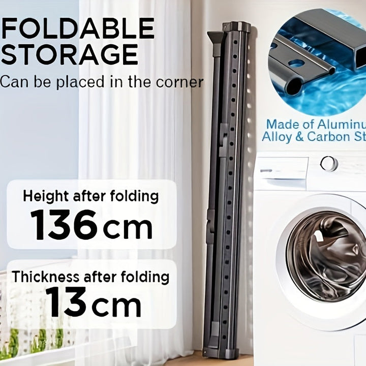 Séchoir à linge FlexiDry pliable, grande capacité pour sécher draps, serviettes et vêtements, gain de place assuré.