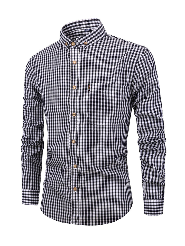 Chemise homme à carreaux, style décontracté parfait pour le printemps-été. Confort et élégance assurés.