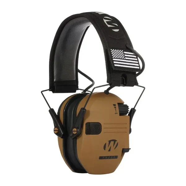 Casque antibruit électronique de tir, protection auditive active et confort pour stand ou extérieur.