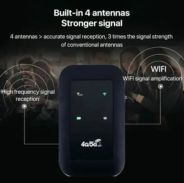 Modem routeur 5G portable pour un internet ultra-rapide et fiable, parfait pour le streaming en déplacement.