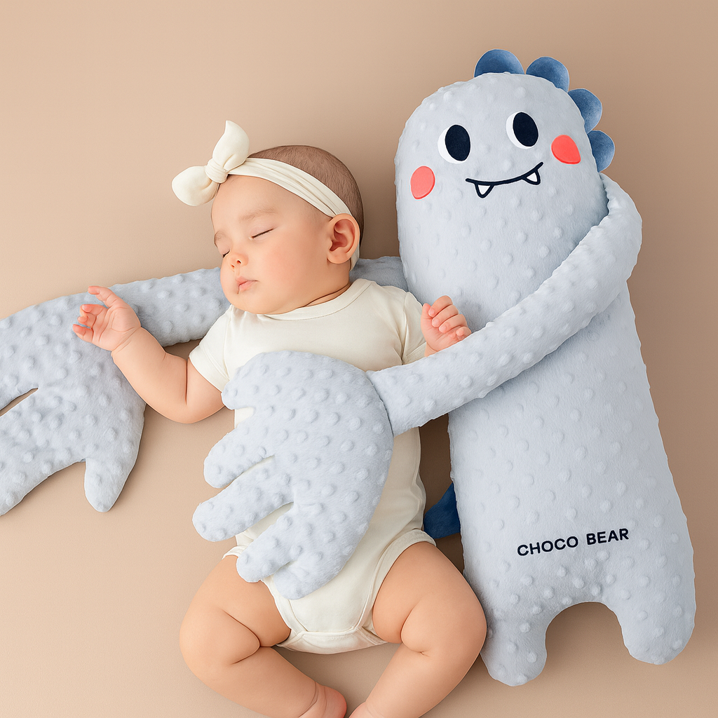 Peluche doudou SnoozyHug ultra-douce pour bébé, réconfortante et sécurisante, aide au sommeil des nouveau-nés.