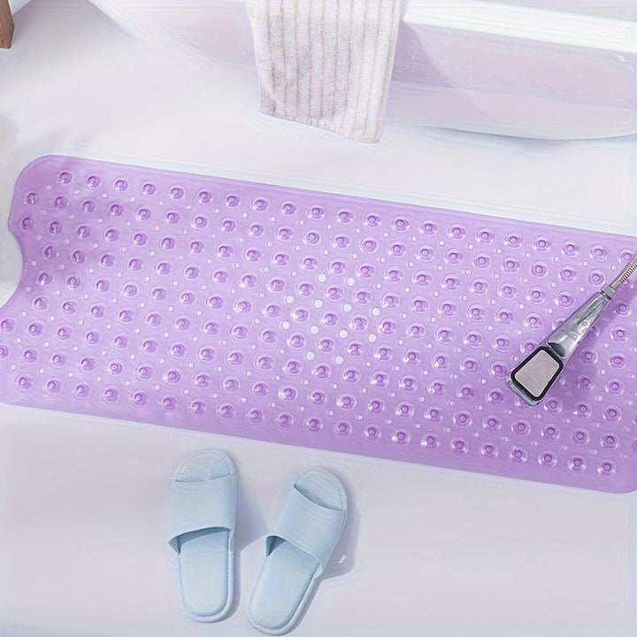 Tapis de bain antidérapant XL pour douche et baignoire, grande taille, ventouses, PVC hygiénique.