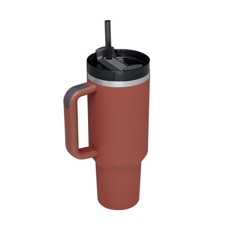 Mug de voyage isotherme unisexe, avec poignée et paille pour une commodité accrue.