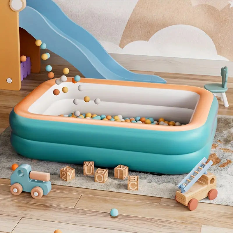 Piscine gonflable d'extérieur spacieuse pour le jardin, parfaite pour la détente et les jeux aquatiques estivaux.