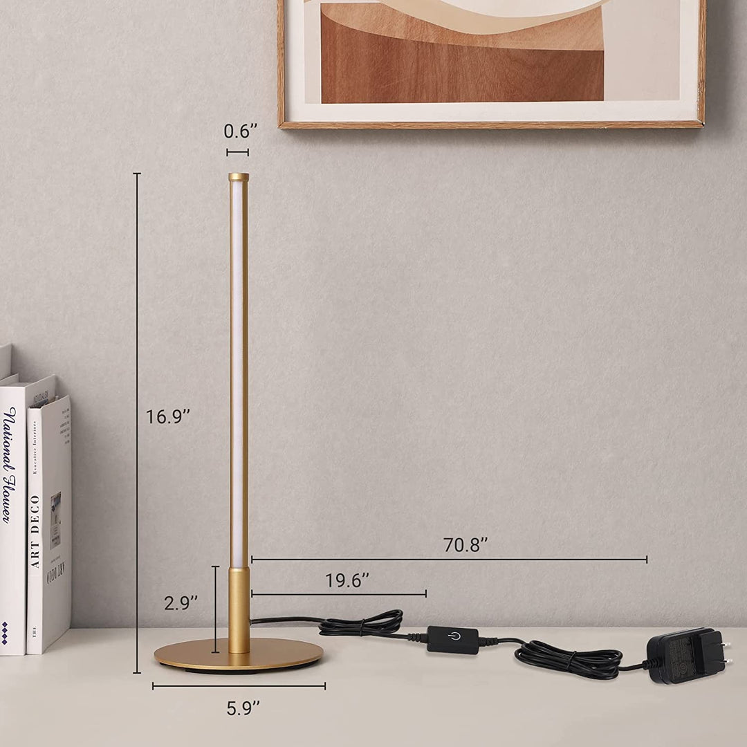 Lampe de table LED moderne, contrôle tactile, 3 températures de couleur, lumière d'ambiance décorative intérieure.