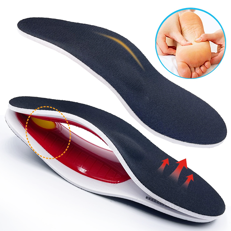 Paire de semelles orthopédiques 3D pour pieds plats, fasciite plantaire, amorti et bien-être du pied.