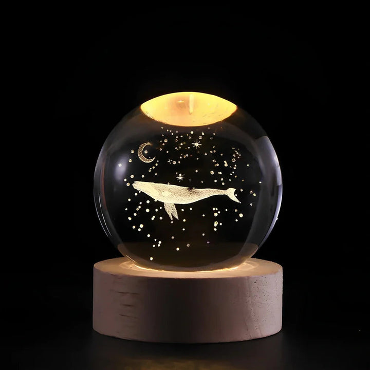 Cadeau unique: lampe cristal 3D univers, éclairage 3D captivant.