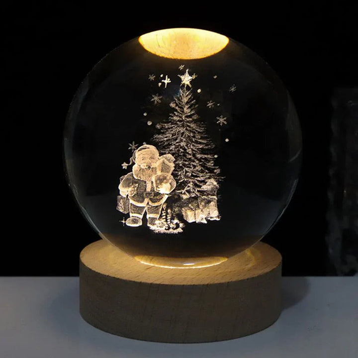 Décoration intérieure: lampe cristal 3D univers galactique, veilleuse.