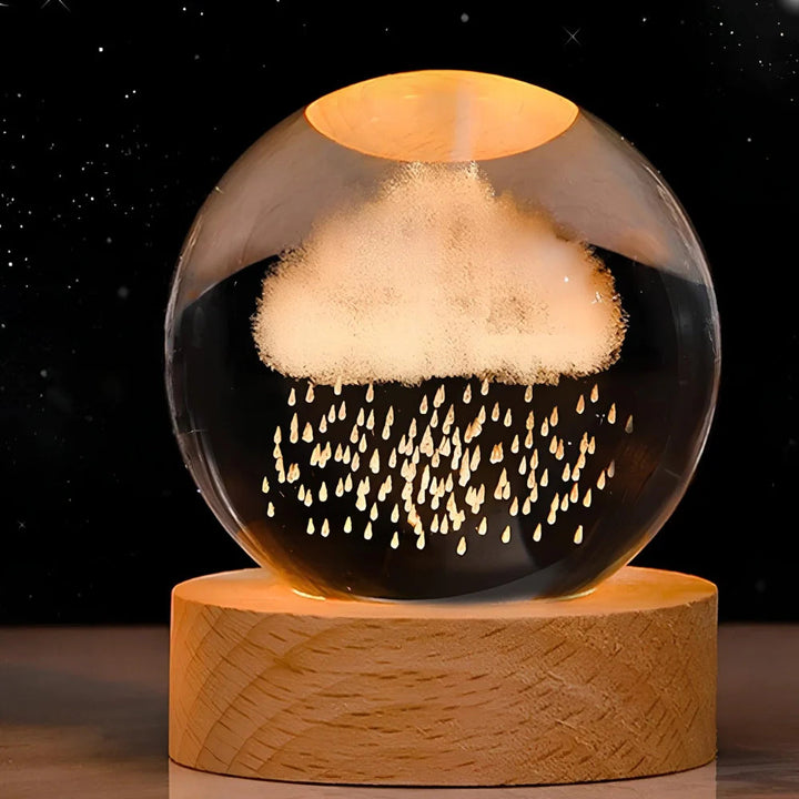 Éclairage 3D cristal, motifs spatiaux, lampe LED pour ambiance magique.