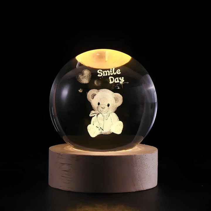 Décoration unique: lampe cristal 3D univers galactique, veilleuse LED.