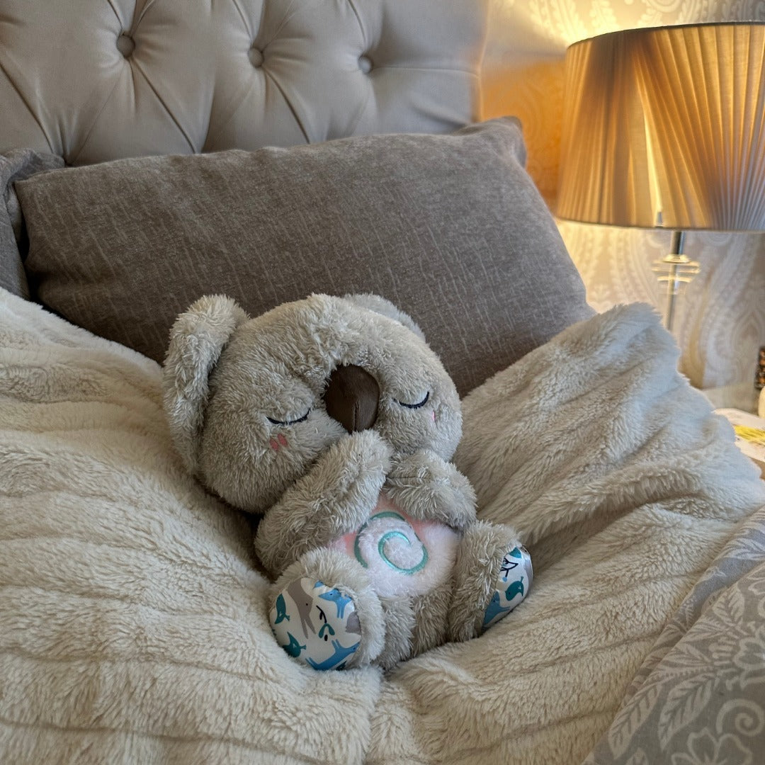 Veilleuse koala apaisante avec bruits blancs. Compagnon de sommeil pour bébés et enfants, favorise la détente.