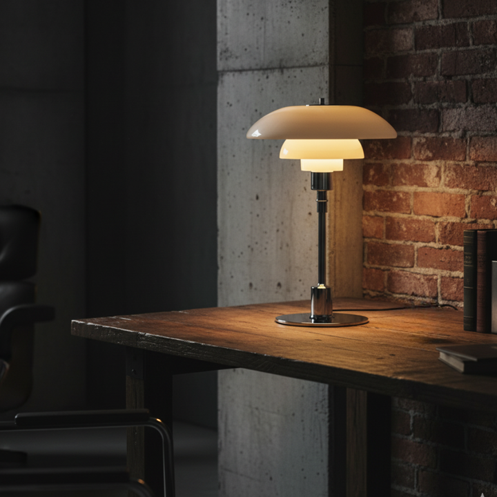 Design moderne : lampe de chevet LED, style scandinave épuré, pratique et esthétique.