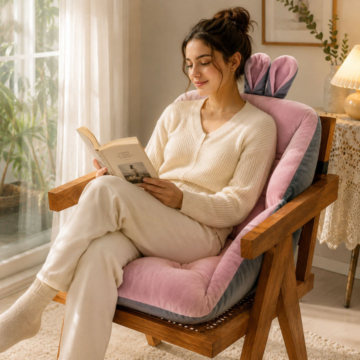 Coussin de siège ergonomique pour soulager la pression du coccyx. Idéal pour longues périodes en bureau ou voiture.
