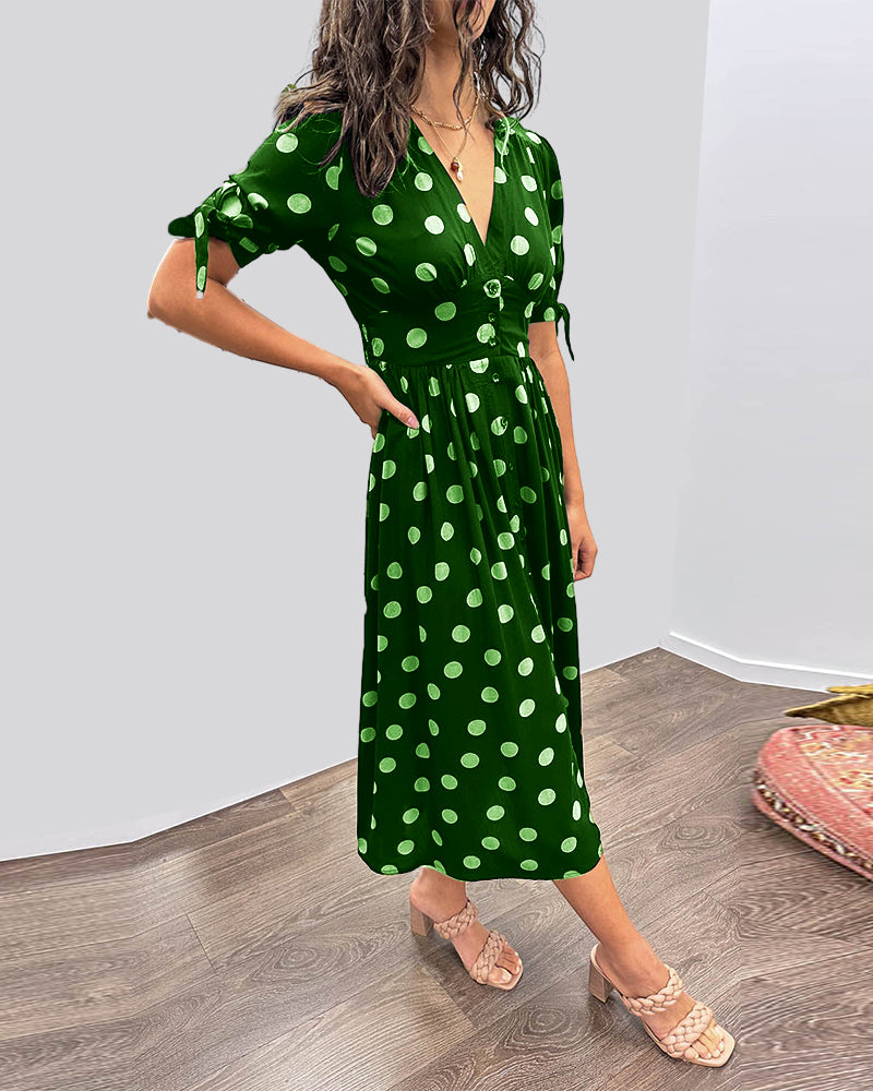 Mode féminine: robe midi fluide élégante, parfaite pour l'été et le printemps, unie ou à pois.
