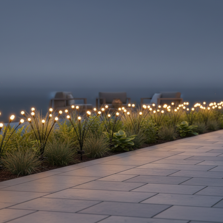 Lumière de jardin solaire pour allée, éclairage LED étanche IP65, énergie verte.
