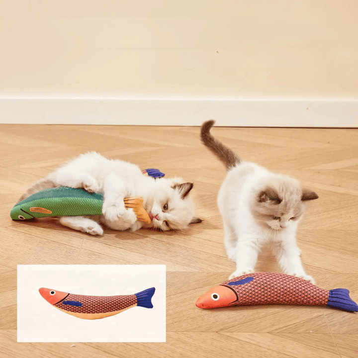 Poisson-jouet vibrant et interactif pour chaton et chat adulte, une source de stimulation et de joie avec herbe à chat.