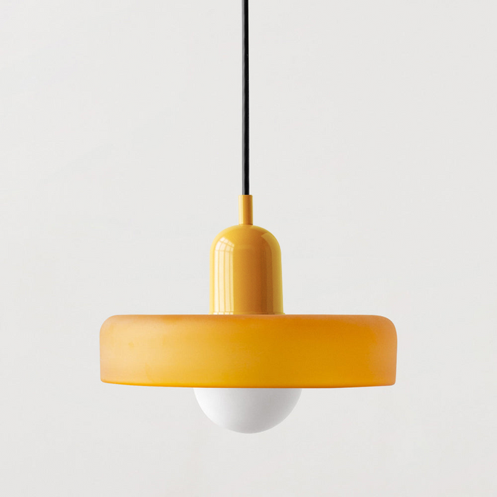 Luminaire Bauhaus moderne, verre coloré, parfait pour rehausser le décor du bureau.