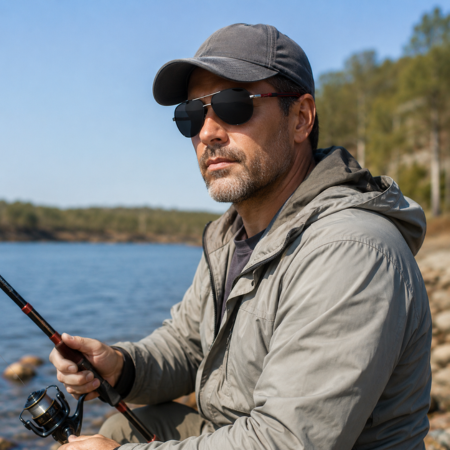 Confort et style avec ces lunettes de soleil polarisées aviateur pour hommes, protection UV essentielle.
