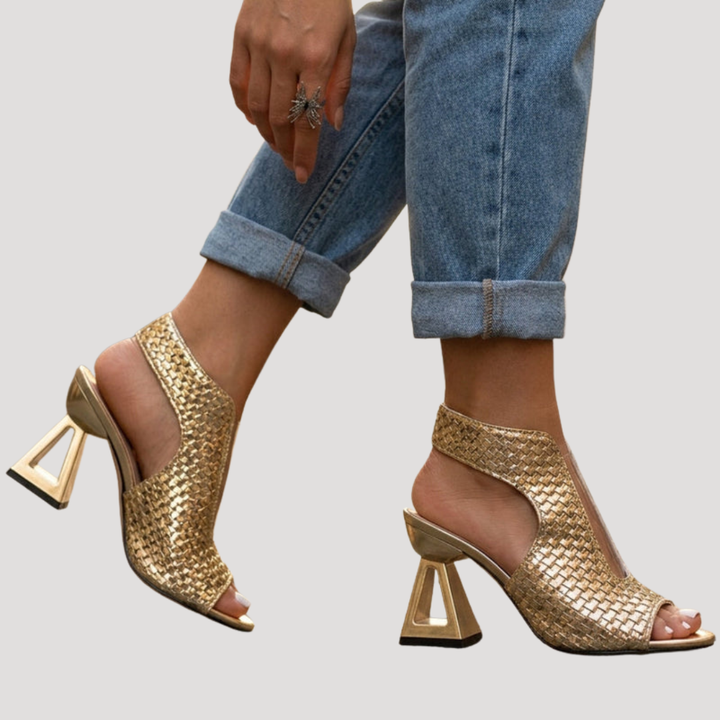 Sandales femme élégantes bout ouvert pour l'été, talon bloc stable, idéal pour soirée.