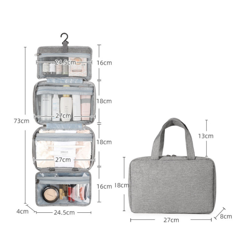 Trousse de voyage compacte et étanche pour cosmétiques, un indispensable pour des déplacements sereins.