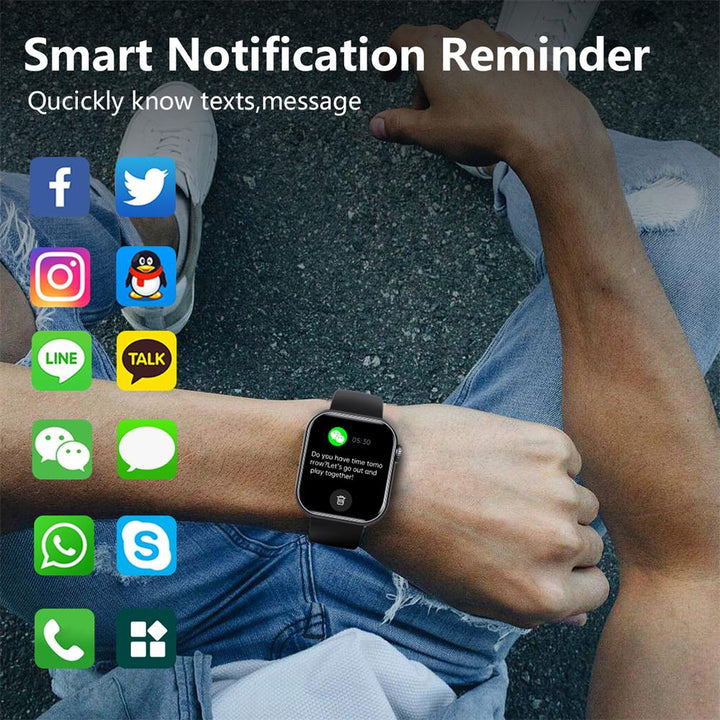 Smartwatch homme, suivi précis tension artérielle, glycémie, fréquence cardiaque, oxygène sanguin, sommeil.