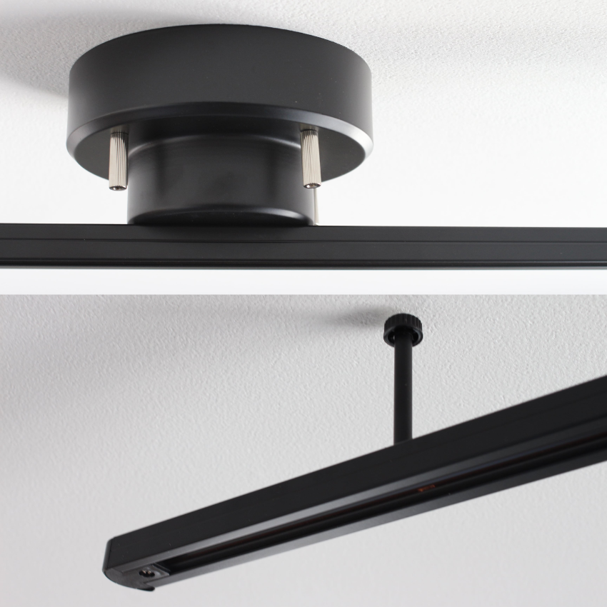 Rail suspendu flexible et rotatif pour éclairage spots, design moderne pour tout intérieur.